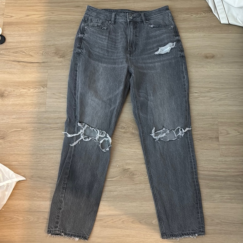 American Eagle Distressed Washed Black Jeans